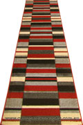 Nevada Hallway Runner Rug 8922A Red Black