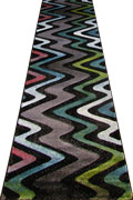 Splendido Modern Wavy Hallway Runner Rugs 5075A-Black