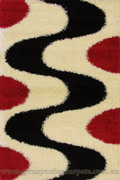 Santa Cruz Modern Shaggy Rug 2309 Red Black