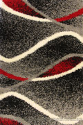 Santa Cruz Modern Shaggy Rug 2415 Grey Red