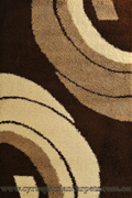 Santa Cruz Modern Shaggy Rug 2506 Chocolate Beige