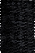 Super Shaggy Plain Rugs 3630 Black Black