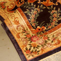 Chinese Art Hand Knotted Floral Silky Rug