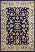 Gianni Traditional Border Rugs 500 Navy Cream