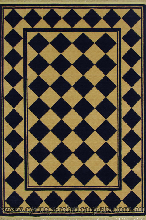 Yorkshire Diamond Pattern Wool Rug 0214-624B - Click Image to Close