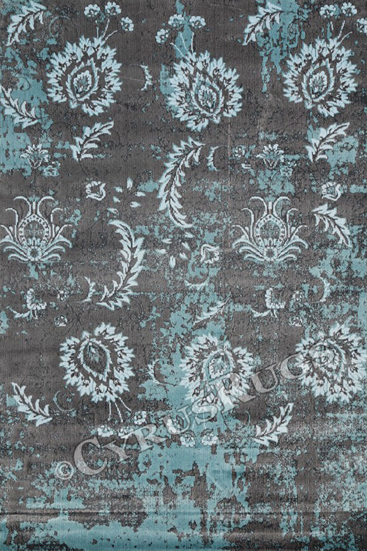 Splendor Contemporary Floral Rugs 4060 Gray - Click Image to Close