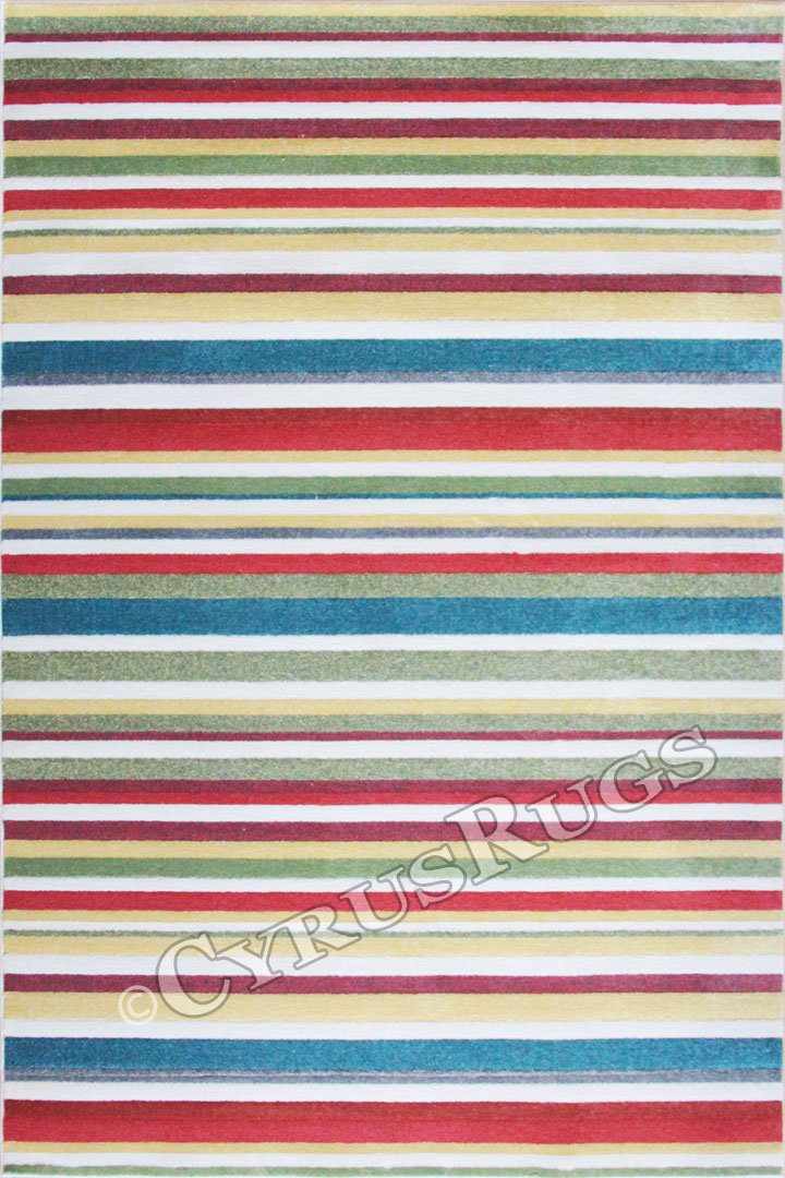 Autumn Contemporary Striped Rug 0W549 Coral - Click Image to Close