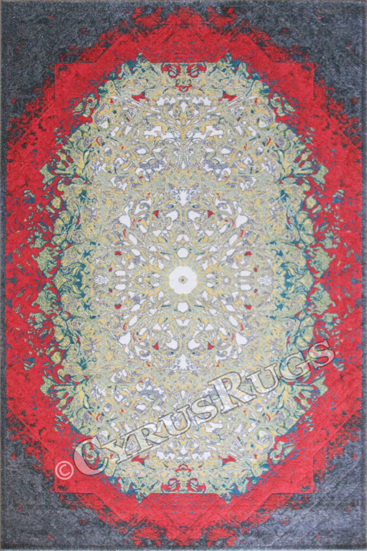 Autumn Contemporary Medallion Rug 3454F D Grey - Click Image to Close