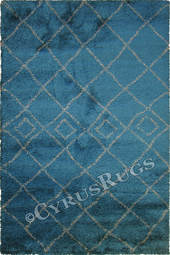 Desert Contemporary Diamond Rugs 5408 Indian Blue Greige - Click Image to Close