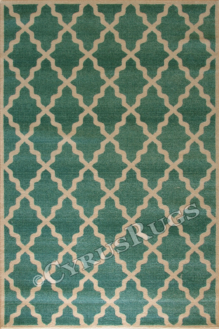 Morocco Trellis Rugs MG103 Aqua Cotton LJ - Click Image to Close