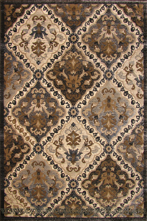 Alpi Contemporary Floral Rug 2587A Fume - Click Image to Close