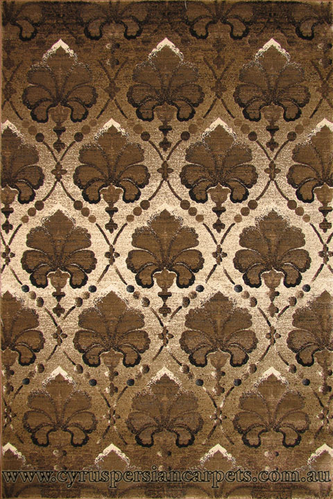 Alpi Contemporary Floral Rug 4418B Brown - Click Image to Close