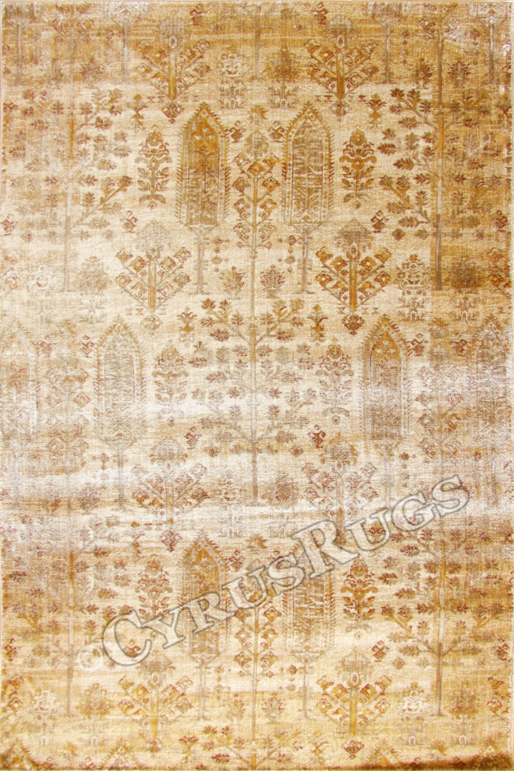 Preziosa Contemporary Floral Distressed Rug 36J - Click Image to Close