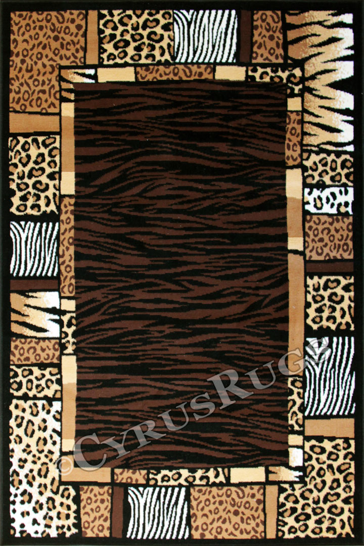 Bello Modern Animal Pattern Rugs 36800 Black - Click Image to Close