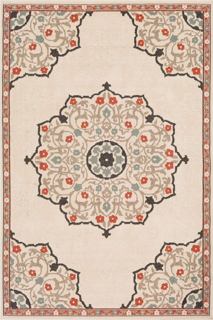 Aperto Medallion Indoor Outdoor Rug 3985-J - Click Image to Close