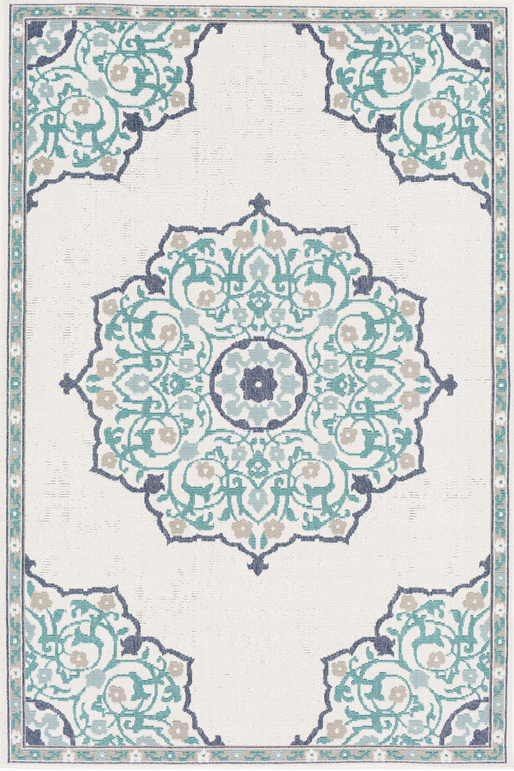 Aperto Medallion Indoor Outdoor Rug 3985-I - Click Image to Close