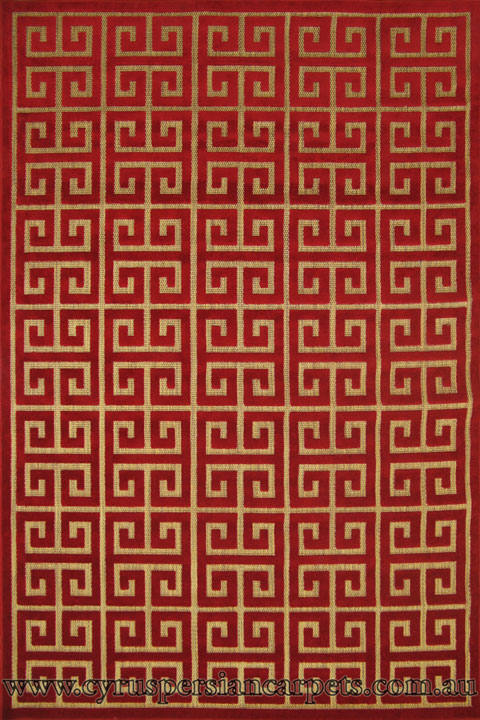 Marco Flatweave Geometric Rug 3286F Tan Red LH - Click Image to Close