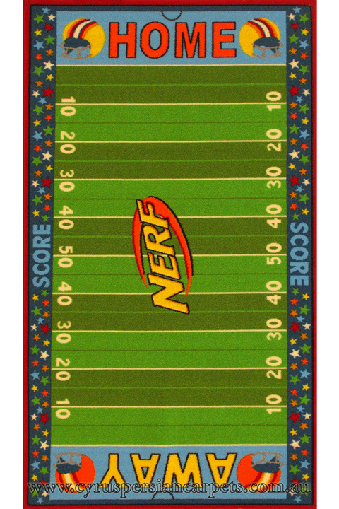 Grid Iron Nerf Football Kids Rug Kids 02-GR - Click Image to Close