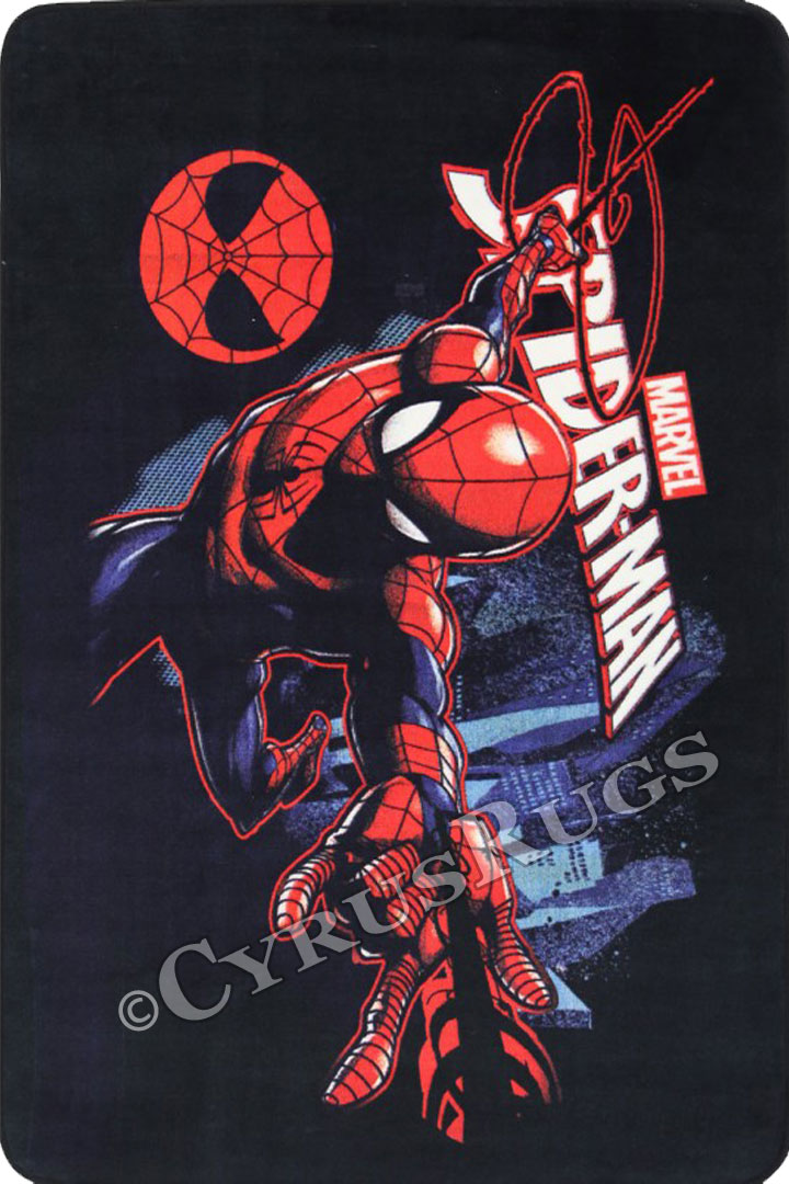 Premium Licensed Spider-Man Swinging Kids Rugs - Click Image to Close