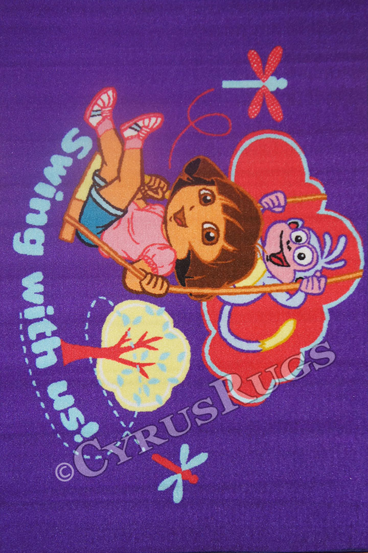 Disney Dora The Explorer Swing with us Kids Rugs - Click Image to Close