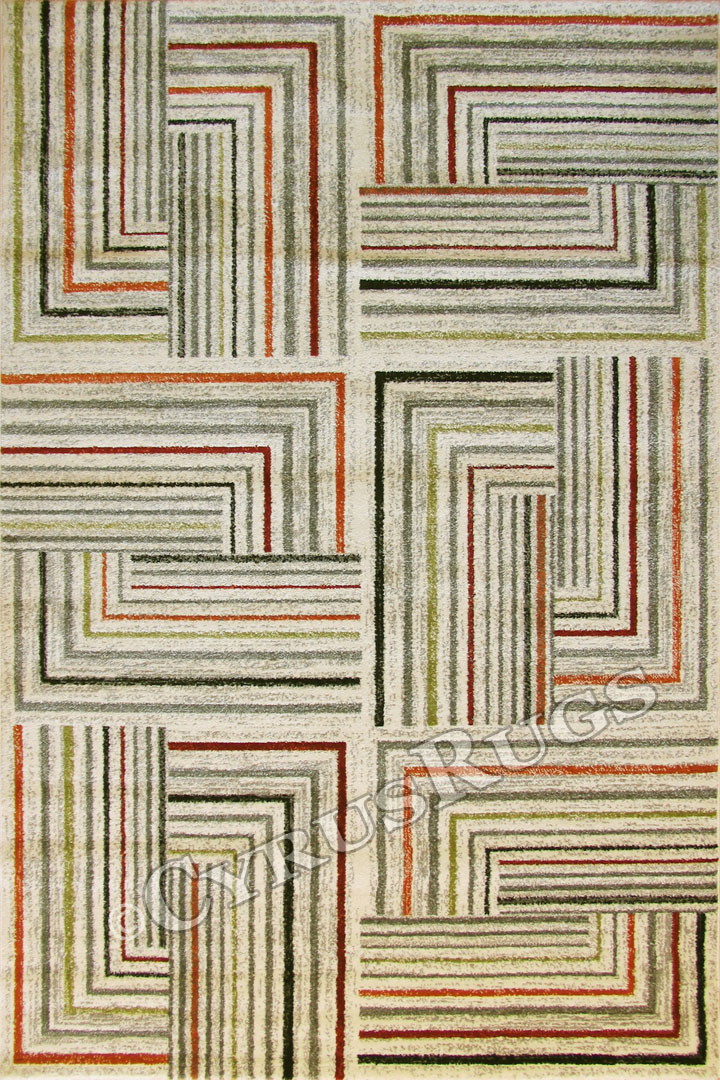 Barcelona Modern Geometric Pattern Rug 5644 Paper White - Click Image to Close