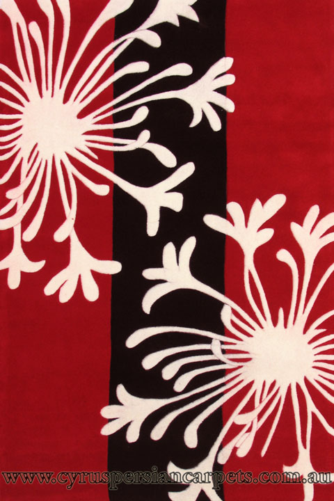 London Modern Floral Rug LD402-RWB - Click Image to Close