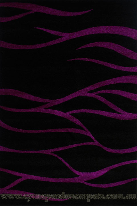 Roma Modern Wavy Rug 2248-2 Black - Click Image to Close