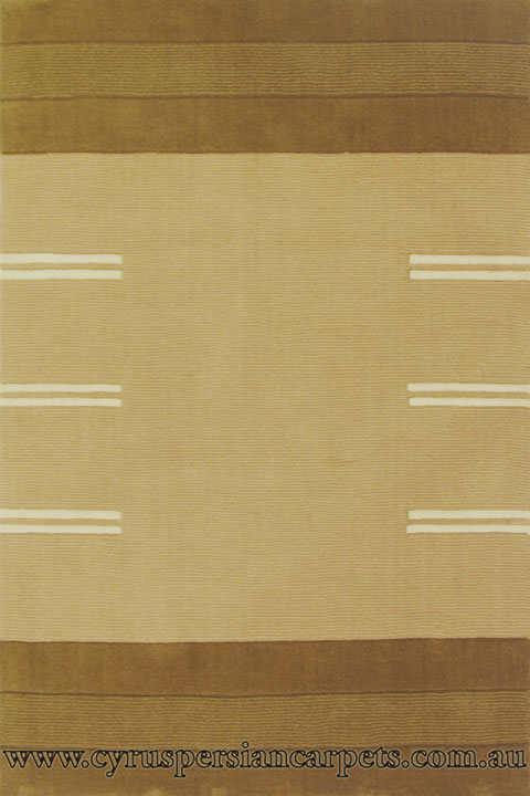 Sahand Wool Modern Stripe Rug 955 Beige Brown - Click Image to Close