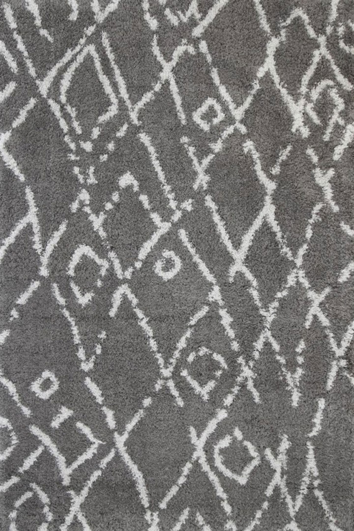 Mara Abstract Shaggy Rugs 19092-995 Grey Silver - Click Image to Close