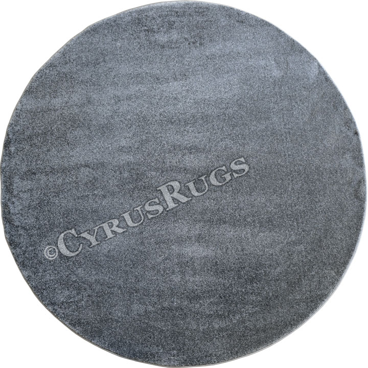 Lush Modern Plain Round Rugs 14344 D. Grey - Click Image to Close