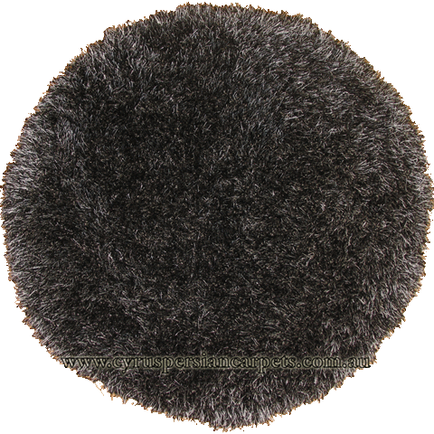 Darwin Shaggy Round Rug 236 Black Fume - Click Image to Close