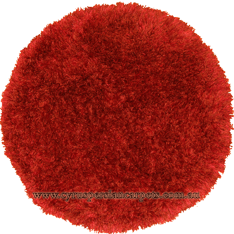 Darwin Shaggy Round Rug 254 Red Terra - Click Image to Close