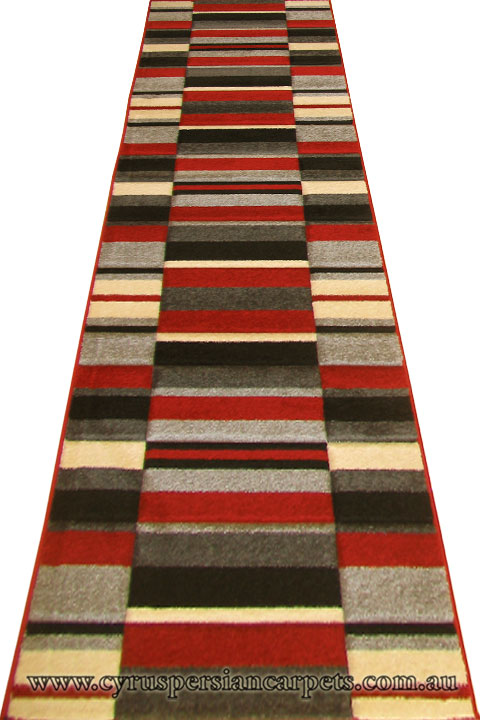 Nevada Hallway Runner Rug 8922A Red Black - Click Image to Close