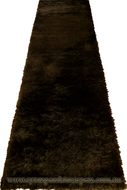 Plush Shaggy Hallway Runner Rug 3DS22 P. Black P. Black - Click Image to Close