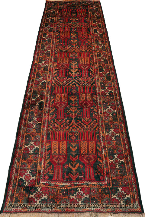 Baluch Hand Knotted Wool Runner (Size 274 x 112cm) - Click Image to Close