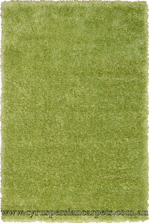 Darwin Plain Shaggy Rug 118 Green Green - Click Image to Close