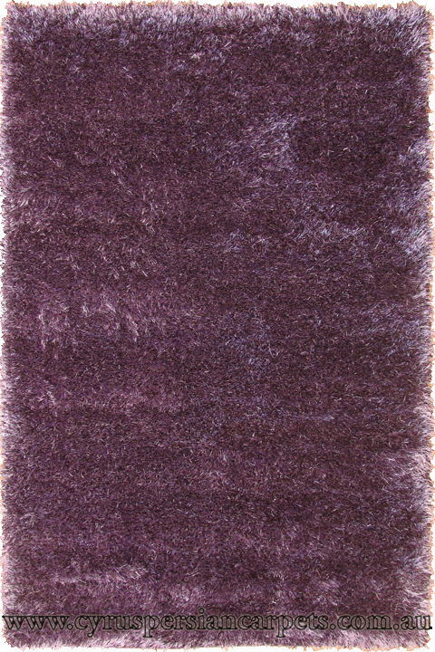 Darwin Plain Shaggy Rug 136 Violet Violet - Click Image to Close