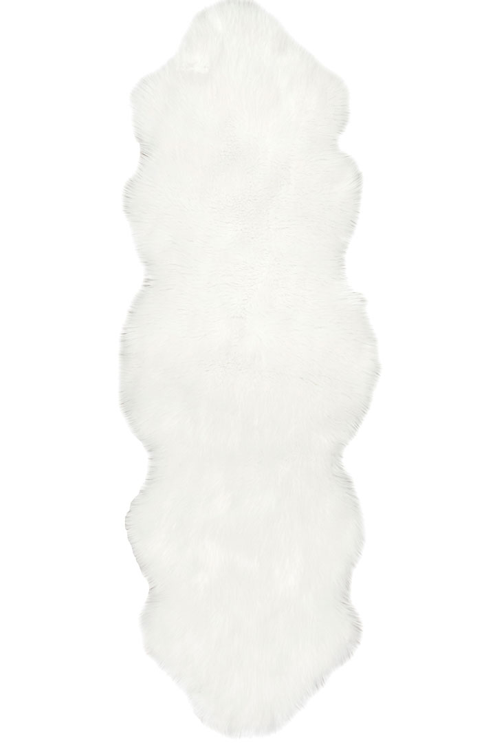 Faux Sheepskin Shaggy Rugs White - Click Image to Close