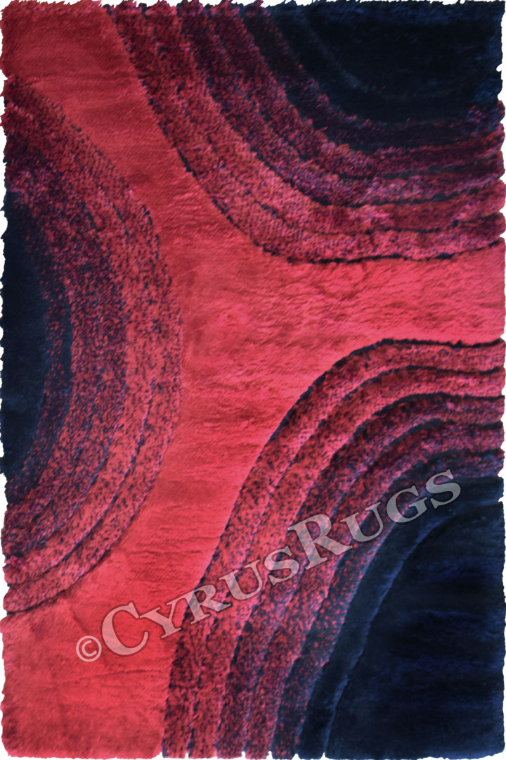 Super Shaggy Abstract Rugs 540 Red Black - Click Image to Close