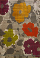 Luna Contemporary Floral Rug 4251X Beige L. Brown