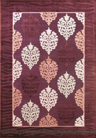 Romeo Contemporary Floral Rug 1806A Dark Violet