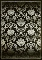 Romeo Contemporary Floral Rug 8540A Black