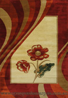 Rose Floral Rug 1765A Red Red