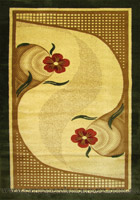 Rose Floral Rug 1767A Dark Green