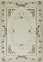 Symphony Contemporary Floral Rugs 5585A White Cream