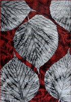 America Leaf Pattern Rugs G024A Red Red