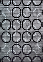 America Circle Pattern Rugs G078A D. Grey D. Grey