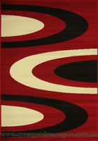 Bello Modern Circle Design Rugs R5559 Red