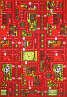 City Red Road Map Kids Rugs