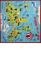 World Map Educational Kids Rugs